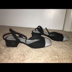 Chanel 39.5 ankle strap flats